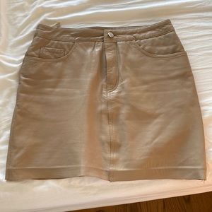 Leather Skirt, Tan from LaMarque (size 4)
